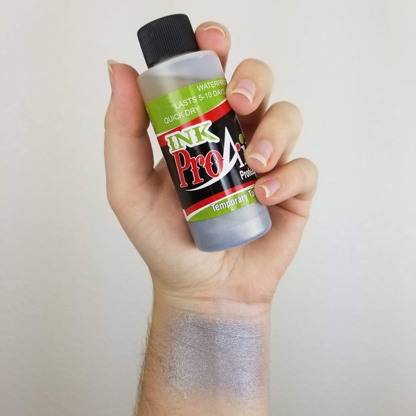 Body Paint - ProAiir Temporary Tattoo Ink - 2.1 oz (60ml) Metallic Silver