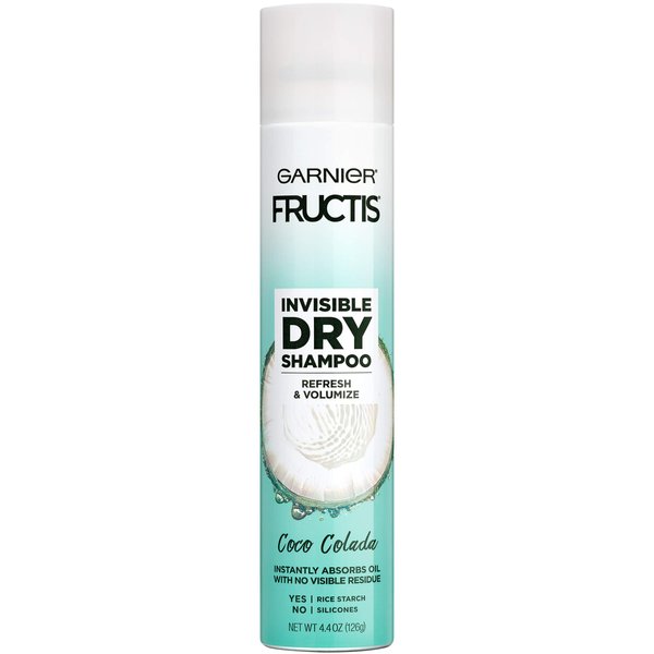 Garnier Invisible Dry Shampoo with no Visible Residue powered by Rice Starch to Instantly Absorb Oil, Refresh and Volumize, Silicone Free, Coco Colada by Fructis, 4.4 oz.
