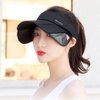 Summer Sun Visor Hat - Women Adjustable Golf Cap with Retractable Brim, UV Protection Beach/Tennis Sport Hat (Black)