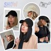 FORCUTEU Baseball Cap with Hair Extensions for Women 12 Inch Short Straight Bob Hairstyle Caps with Hair Attached Adjustable Baseball Cap Wig for Daily Party(Brown Mixed Blonde)