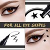 FATUXZ Double-headed Liquid Eyeliner Pen Stamp Super Slim Gel Felt Tip Waterproof Long Lasting Makeup Tool(Heart/Moon/flower/Star Shape Stamp Pen, 4 Styles/Set)