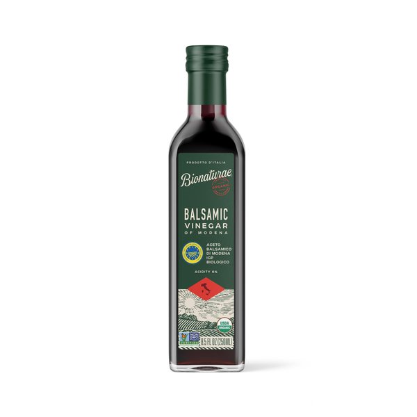 Bionaturae Vinegar Balsamic - Organic Balsamic Vinegar, Modena Balsamic Vinegar, Acidity 6%, USDA Certified Organic, Recyclable Glass, 100% Authentic Italian Balsamic Vinegar - 8.5 Fl Oz