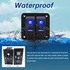 Waterproof 2 Gang Aluminum Toggle Switch Panel, 12V/24V Rocker Switch Panel, On-Off Car Boat Switch, Blue LED Pre-Wired Switch Panel for Marine Boat Automotive Car RV Truck Vehicles
