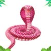 Snake Stuffed Animal - 32” Rose Cobra Snake Plush Toy Realistic Snake Stuffed Animal Plush Toy Gift Kids Snake Plush Stuffed Animal Snake Plushies Prank Props Wild Animals Party Favors