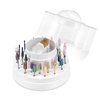 30 Holes Nail Drill Bits Holder with Nail Drill Bits Cleanser, Dustproof Nail Drill Bits Stand Displayer Organizer (Not Include the Nail Drill Bits)