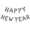 Silver Happy New Year Balloons, 16 Inch Happy New Year Foil Letter Balloons, 2025 New Years Decorations for New Years Eve Party Supplies 2025 New Years Eve Décor