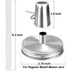 Mason Jar Tabletop Torch Kits,4 Pack Longlife Fiberglass Wicks,Stainless Steel Mason Jar Lids Caps Included,Outdoor Deck Oil Lamp Torch