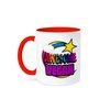 3dRose mug_201442_5 Shooting Star Rainbow Awesome Vegan - Two Tone Red Mug, 11oz