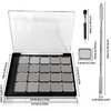 Caliee Makeup Palette Set with 20Pcs 19mm Square Metal Pot Spatula & Eyeshadow Brush Tool Makeup Travel Magnetic Pallets for Girls Empty Magnetic Makeup Palette for Lipstick Blush Powder Eyeshadow