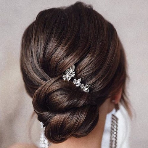 Earent Bride Wedding Crystal Hair Pins Rhinestone Hair Pieces Bridal Hair Accessories Wedding Headpieces for Women and Girls(Pack of 3) (Silver)