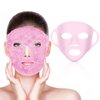 Ice Face Mask and Silicone Face Mask Cover Set, Ice Mask For Dark Circles, Puffiness, Migraines, Headache, Stress, Redness,Reusable Anti-Wrinkle Silicone Face Mask Holder for Sheet Masks(Pink)