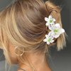 Amariver 4PCS Flower Hair Claw Clips for Women Glitter Claw Clips Middle Flower Hair Clips Non-slip Flower Hair Clip for Thick Thin Hair Strong Hold Hair Claws Hair Accessories for Women Girls