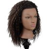 African American Mannequin Head with 100% Human Hair Manikin Head with Stand for Styling Hair Blowing Hair Cutting Braiding (Afro Kinky Straight)
