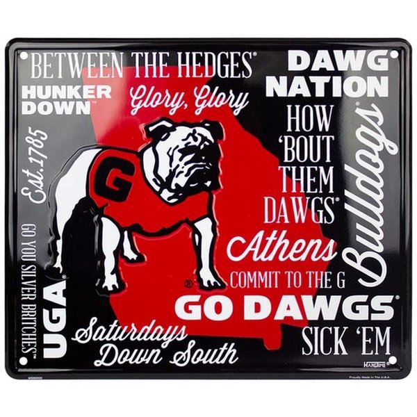 HangTime MS90000 Georgia Bulldog UGA Fan Cloud sign 12 x 14 novelty metal sign