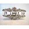 Silver metal flower crystal hair claw clip bridal clip
