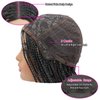 ROSEBONY Braided Wigs Long Box Braids Wig for Women Ombre Silver 28 Inch Micro Box Braids Fake Scalp Wig Synthetic Wigs (1B/GRAY)