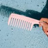 Gimme Beauty - Pink & White Shower Comb Set - Strong Wide Tooth Comb for Wet Hair Brushing & Distributing Product - The Perfect Detangling Comb for Curly Hair (2 Count)