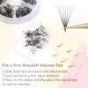 Premade Fans Eyelash Extensions 600 pcs Small Base Promade Loose Fans Stable C Curl 9-14mm Mix Lengths Short Stem Pre Made Volume Lashes with Reusable Silicone Pad by EMEDA (10D 0.07 C 9-14mm)