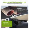 AUTOSAVER88 2.5 Inch Inlet Exhaust Tip, 2.5" Inlet 4" Outlet 9" Overall Length Black Powder Coated Finish Tailpipe Universal Stainless Exhaust Tips for 2.5" O.D. Tailpipe, Rolled Edge, Bolt On