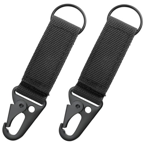 LuoQiuFa3-piece Tactical Nylon Webbing Buckle Carabiner Molle Belt Clip Key Buckle, Suitable for Outdoor Sports(Black)