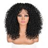 Annivia Curly Lace Front Wigs for Black Women Short Curly Lace Front Wig Pre Plucked with Babyhair, Natural Looking Synthetic Kinky Afro Short Curly Frontal Hair Wig 16inch（Natural Black,13×4）