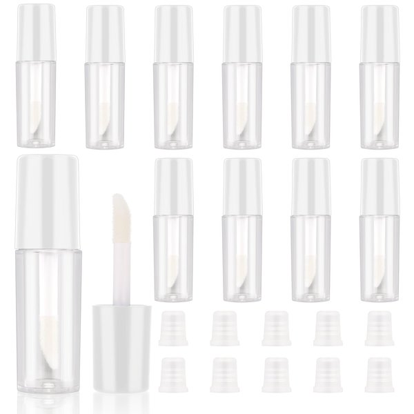 JJUNW 10pcs Empty Lip Gloss Tubes, 1.2ml Mini Refillable Cosmetic Containers Bottles Lip Balm Bottles Lipgloss Dispenser for Lipstick Samples, Lip Balms
