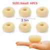 Extra Hair Donut Bun Maker Blonde for Kid, Ring Style Bun, 6PCS Chignon Hair Small Doughnut Shaper for Short and Thin Hair (Small Size, 2.5 Inch/Beige)