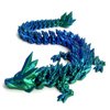 3D Printed Dragon,Chinese Dragon,Dragon Statue 12 in Fidget Toys for Autism/ADHD,3D Printed Gift Toy, Executive Desk Toys,Home Office Decor Blue
