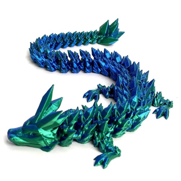 3D Printed Dragon,Chinese Dragon,Dragon Statue 12 in Fidget Toys for Autism/ADHD,3D Printed Gift Toy, Executive Desk Toys,Home Office Decor Blue