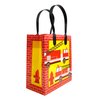 Tiny Mills Fire Truck Themed Party Favor Bags Treat Bags with Handles, Firefighter Fire Engine Birthday Party Goodie Bags Candy Bags for Toddler Birthday Party, Pack of 12