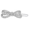 EVER FAITH Silver-Tone Austrian Crystal Wedding Little Bowknot Hair Clip Clear