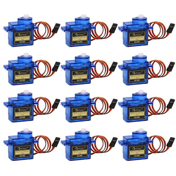Beffkkip RC Servo 12Pcs SG90 9g Micro Servos for RC Robot Helicopter Airplane Controls Car Boat Mini Servo
