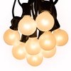 Hometown Evolution, Inc. White Pearl Outdoor Patio Globe String Lights (25 Foot, G40 White Pearl 1.6 Inch Bulbs +1 Free Spare - Black Wire)
