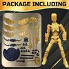 (Assembly Completed) Action Figure Set with Box, 3D Printed 13 Robot Titan 13 Action Figure, Action Figure Already Assembled(Golden Black)