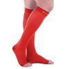 Doc Miller Open Toe Compression Socks for Men and Women, 15-20 mmHg, Calf Recovery, Medical Grade, Red Socks, Small