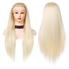 DANSEE Mannequin Head Hair Styling 28" Training Head Manikin Cosmetology Doll Head Synthetic Fiber Hair with DIY Braiding Set+ Free Table Clamp (613)