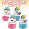 ArtCreativity Squish Unicorn Ice Cream Scoop Toys for Kids, Set of 4, Super Soft Slow Rising Squeeze Toys, Stress Relief Sensory Toys, Great Party Favors, Goody Bag Fillers for Children