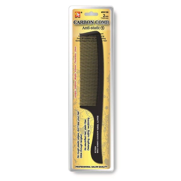 Carbon Comb 2mm (Length: 240mm Width: 43mm Thickness: 2mm, Clipper Comb with Handle)