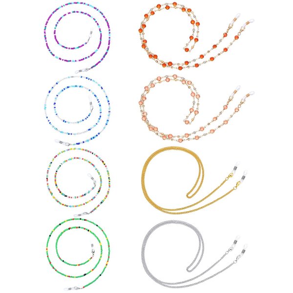 Frienda 8 Pieces Eyeglasses Chains Beaded Sunglasses Strap Holder Elegant Eyewear Retainer Chain, 8 Styles (Stylish Color)