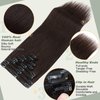 Clip in Hair Extensions Human Hair Full Head 8 Pieces 18 Clips 100% Real Silky Human Hair 20"-105g Dark Brown (#2)