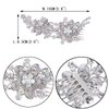 EVER FAITH 6 Inch Flower Leaf Bowknot Hair Comb Iridescent Clear AB Austrian Crystal Silver-Tone