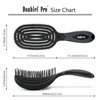 NuWay 4HAIR® DoubleC PRO® U.S. Patented Double Curved Detangling Brush is Hair Dryer Safe (Iron Black)
