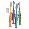 Secret for Longevity 4-Pack of Kids Childrens Toddler Extra Soft Bristle Easy Grip BPA Free Toothbrush Set w/Suction Base and Travel Dust Covers
