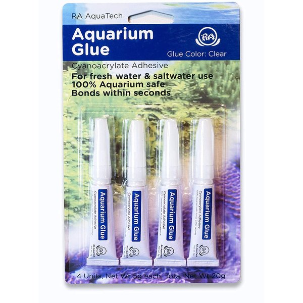 RA AquaTech Aquarium Glue Clear for Plants Corals aquascaping Instant Aquarium Safe (4pcs Pack)