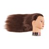 Traininghead 20-22" Female 100% Human Hair Mannequin Head Hair Styling Training Head Cosmetology Manikin Head Doll Head for Hairdresser with Free Clamp (brown)（14-16'' ）