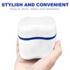 Healifty Retainer Case with Strainer Basket - Denture Storage Container Case Denture Cleaning Case for Braces, Dentures & Aligners (Blue)