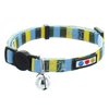 Pawtitas Pet Multicolor Cat Collar with Safety Buckle and Removable Bell Cat Collar Kitten Collar Blue/Yellow/Green Cat Collar One Size