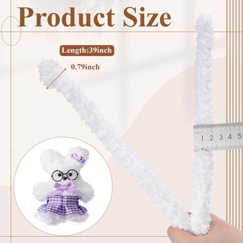 VitalCozy 10 Pcs 39.37 Inches Jumbo Coral Fleece Material Pipe Cleaners Chenille Stems Pipe Cleaner Craft Pipe Stems DIY Projects and Craft Supplies Decorations(Elegant Color)