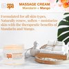 BCL SPA Massage Cream organic Mandarin + Mango body lotion with shea butter, aloe vera, peppermint, argan and jojoba oils, body cream to invigorate, hydrate and soften the skin. Home/Pro use 16 fl oz