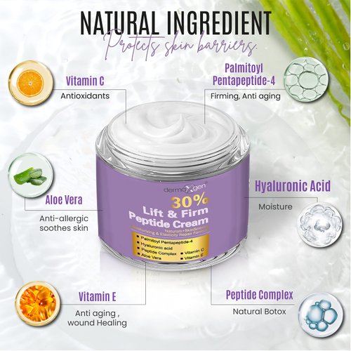 Dermaxgen 30% Matrixyl 3000 Face Cream – Skin Elasticity Repair Cream - Matrixyl 3000 Peptides Lift & Firm with Vitamins C and E, Hyaluronic Acid, Aloe Vera – 1.7fl oz (30% Peptide Cream)